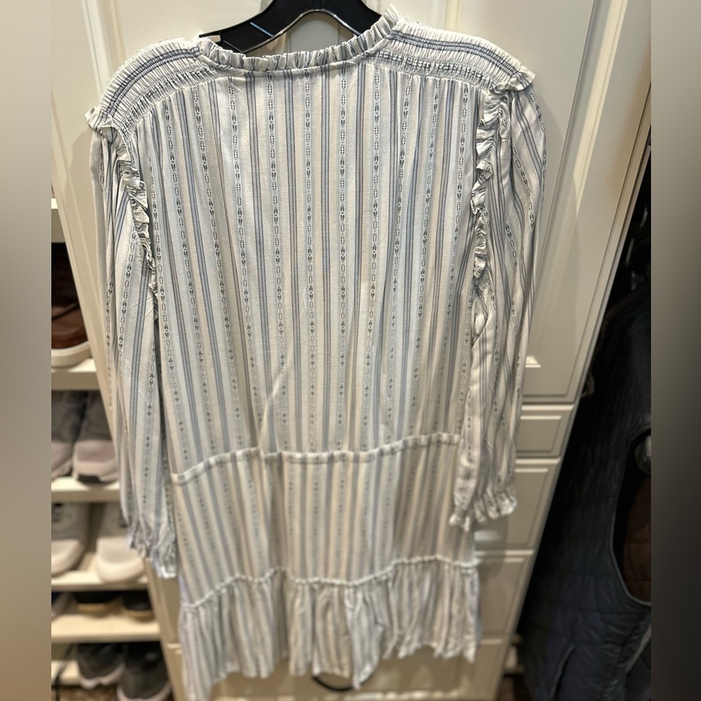 Paige Kylenn long sleeve tie waist flounce hem striped dress size Large- MINT - Picture 11 of 11
